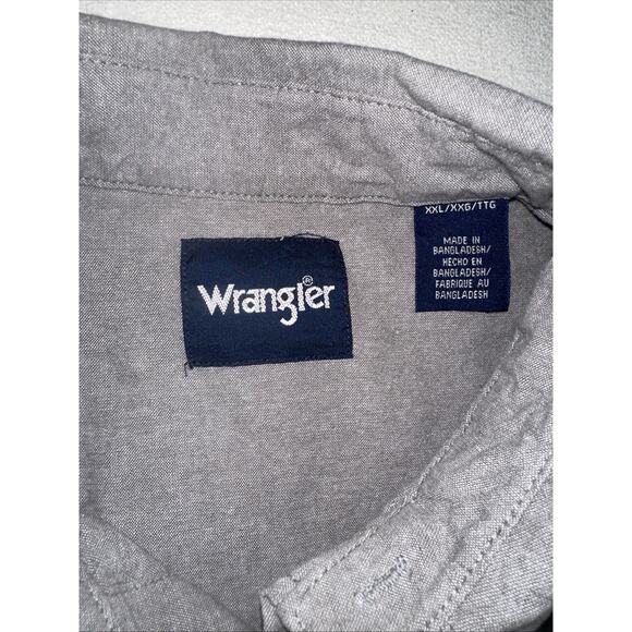 Wrangler Shirt Men's 2XL Western Pearl Snap Long Sleeve Gray Cotton - Picture 6 of 10